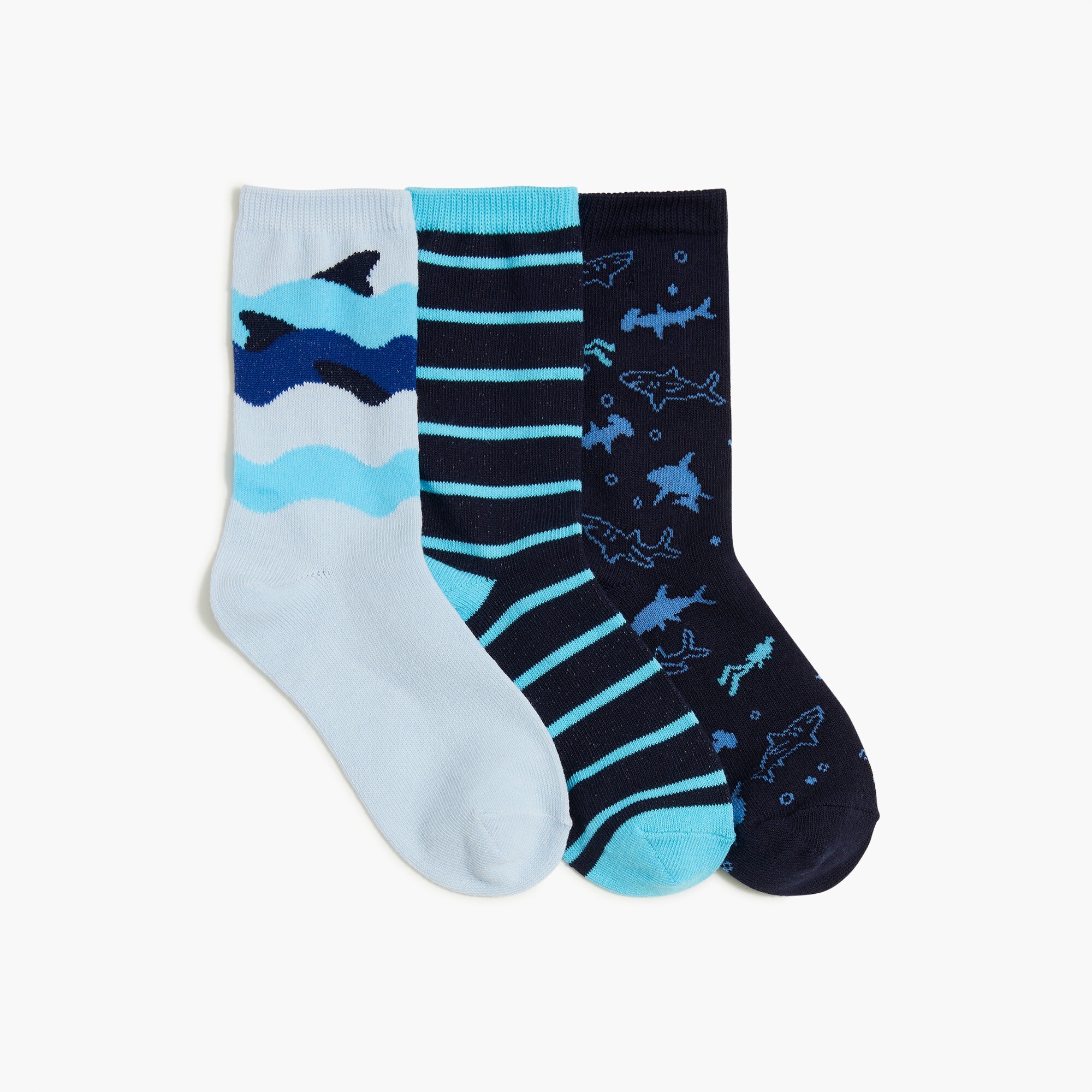 factory: boys&apos; shark trouser sock pack for boys, right side, view zoomed