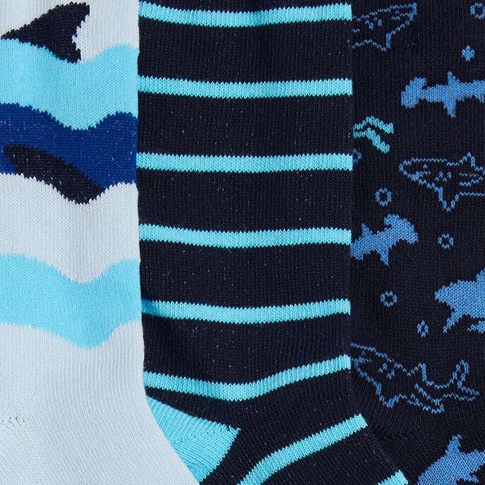 Boys&apos; shark trouser sock pack BLUE SEA CREATURE MULTI factory: boys&apos; shark trouser sock pack for boys