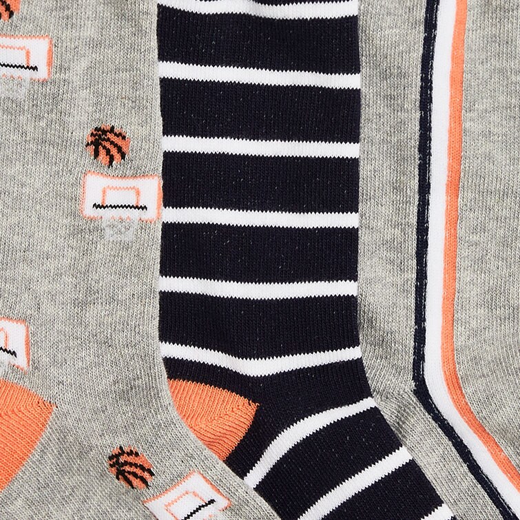 Boys&apos; sports trouser socks pack BASKETBALL STRIPE MULTI factory: boys&apos; sports trouser socks pack for boys