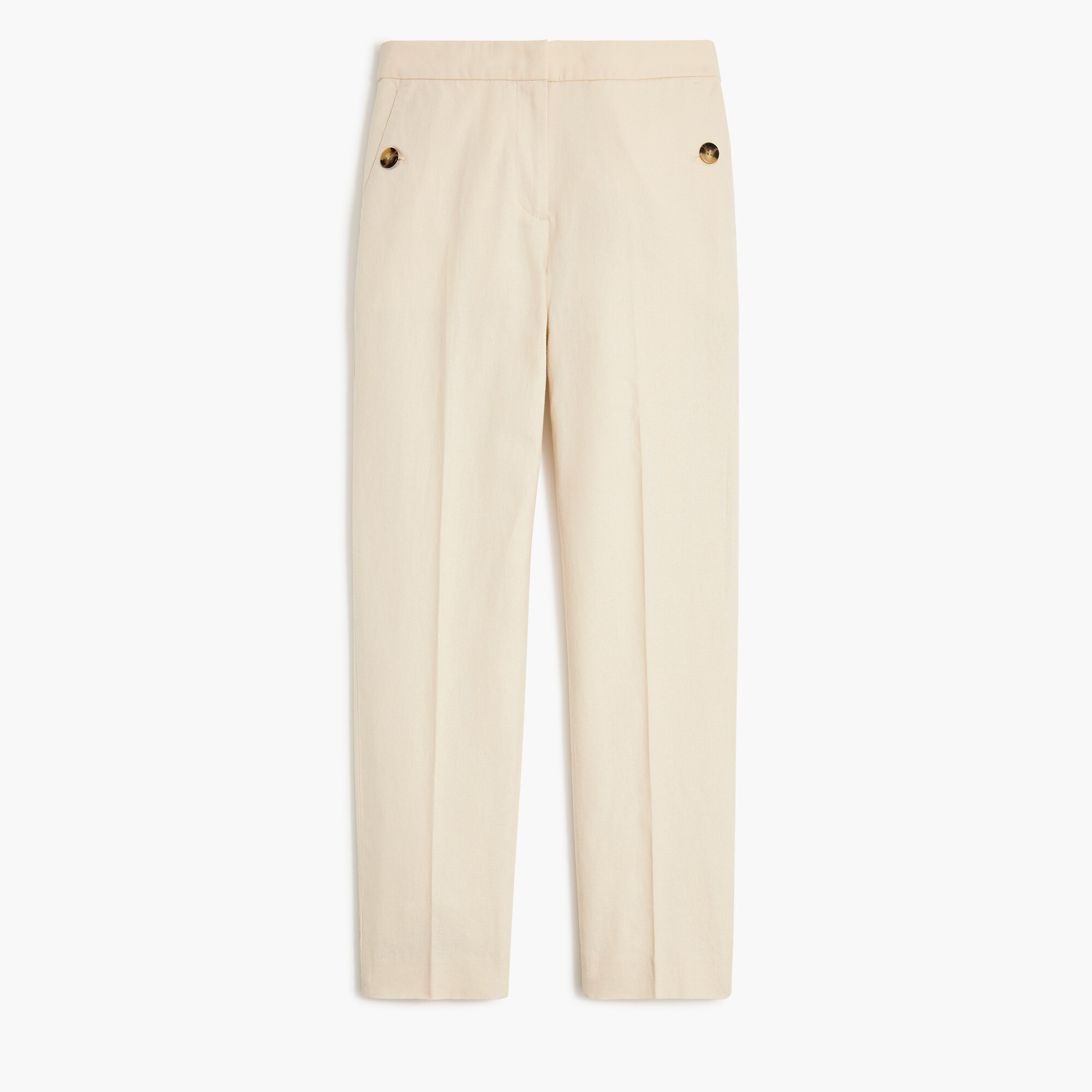  Linen-cotton blend elastic-back sailor pant