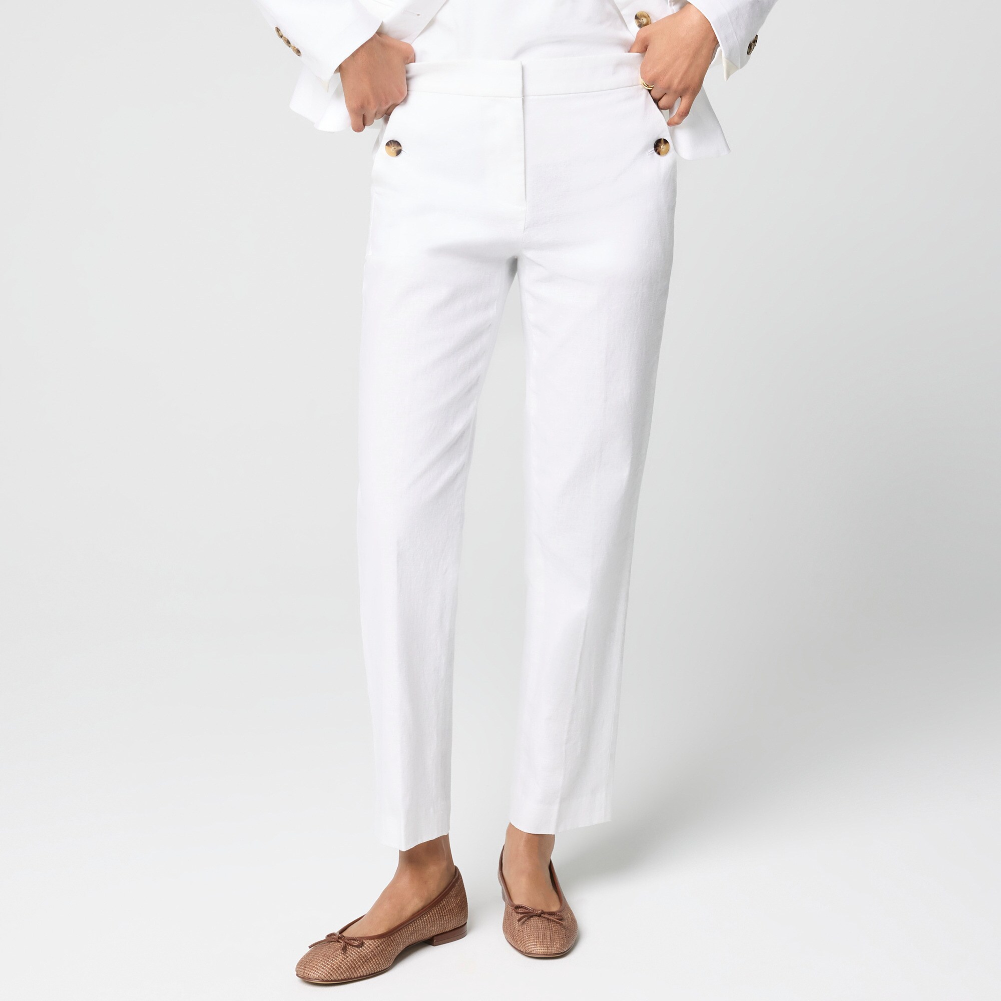 50s Ramie Linen Sailor Pants Linen-cotton Blend Sailor Pant For