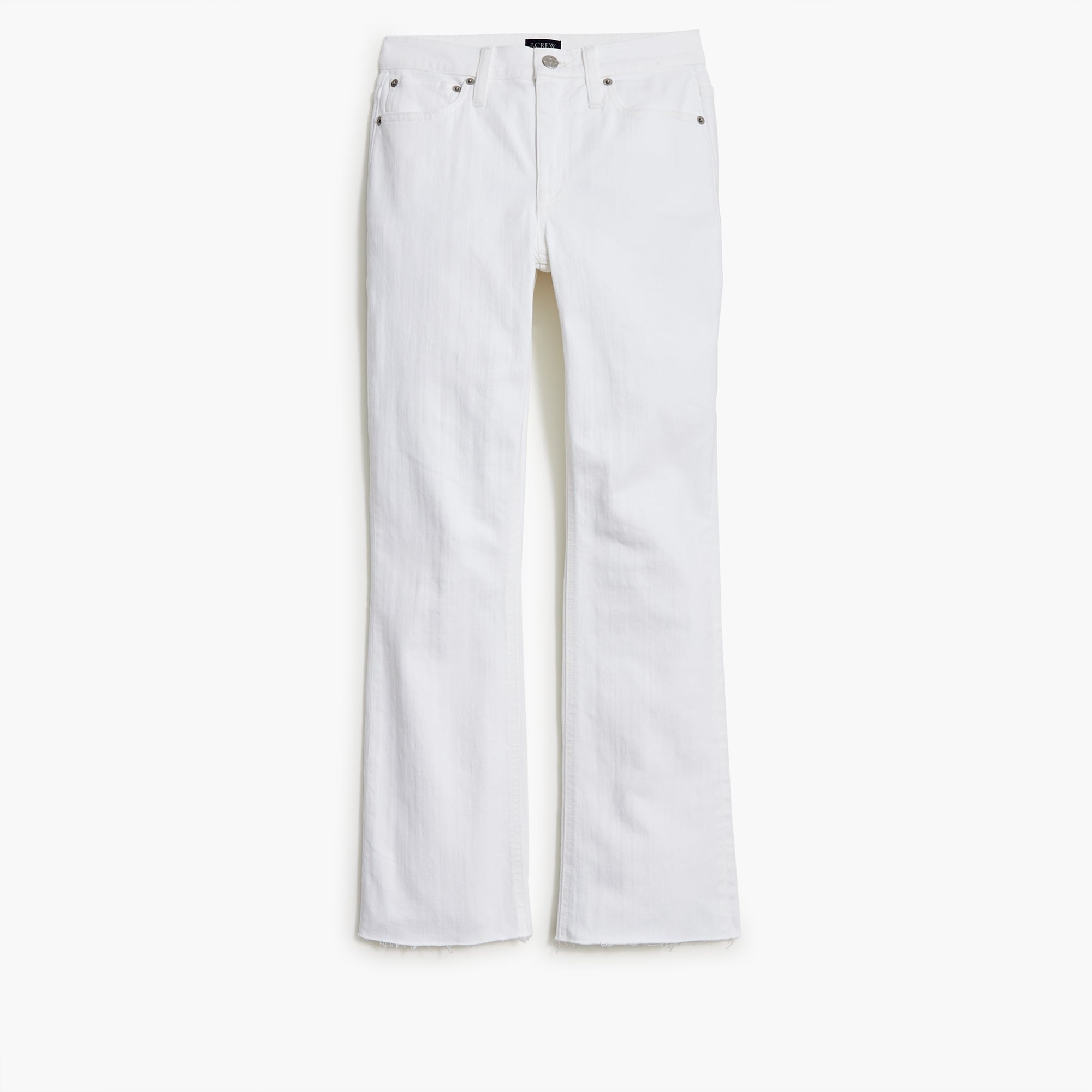Flare crop white jean signature stretch