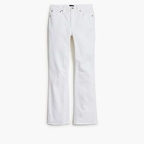 womens Flare crop white jean in signature stretch