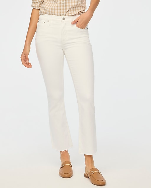 womens Flare crop white jean in signature stretch