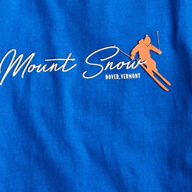Mount Snow X J.Crew made-in-the-USA graphic T-shirt REGAL BLUE SCRIPT GRAPH j.crew: mount snow x j.crew made-in-the-usa graphic t-shirt for men