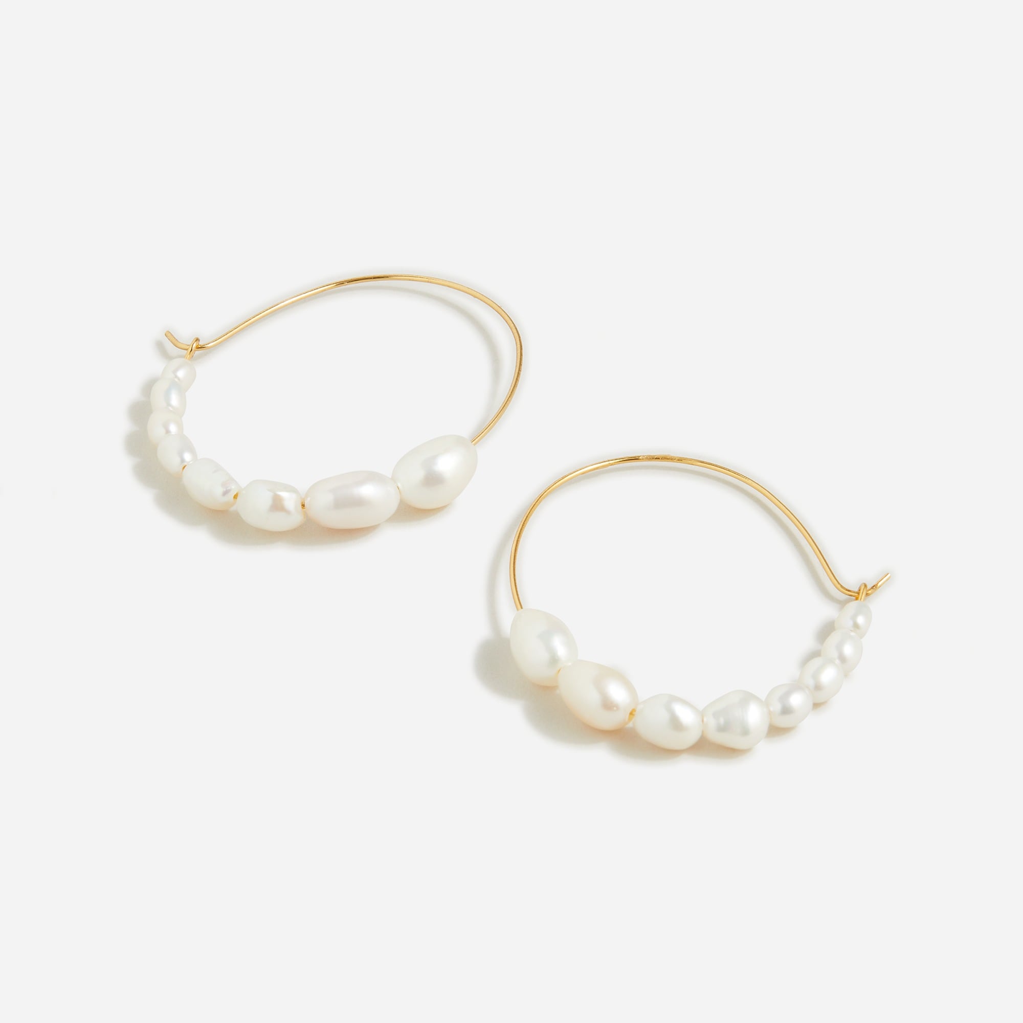 J crew on sale pearl hoop earrings