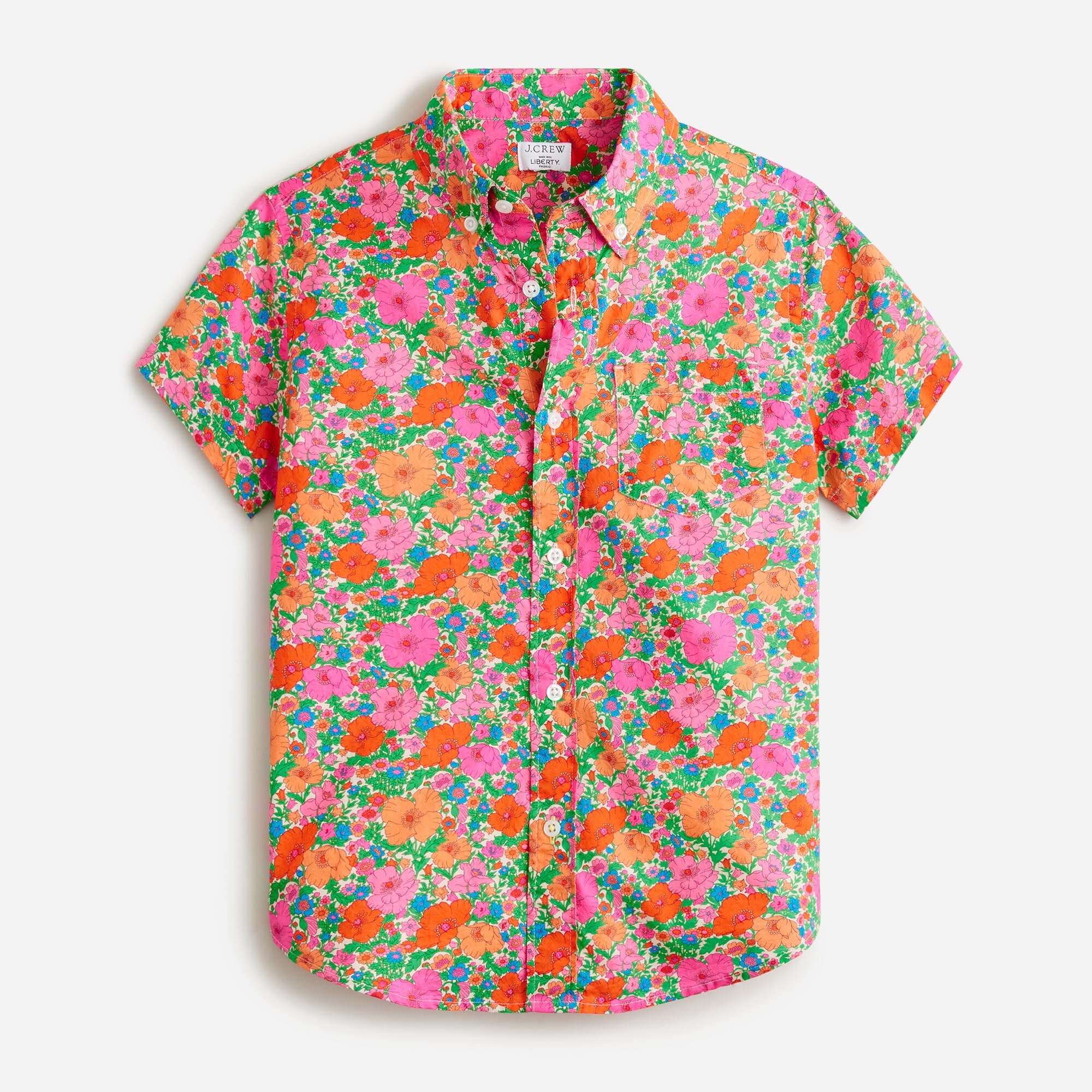 Boys' short-sleeve button-up shirt in Liberty® fabrics