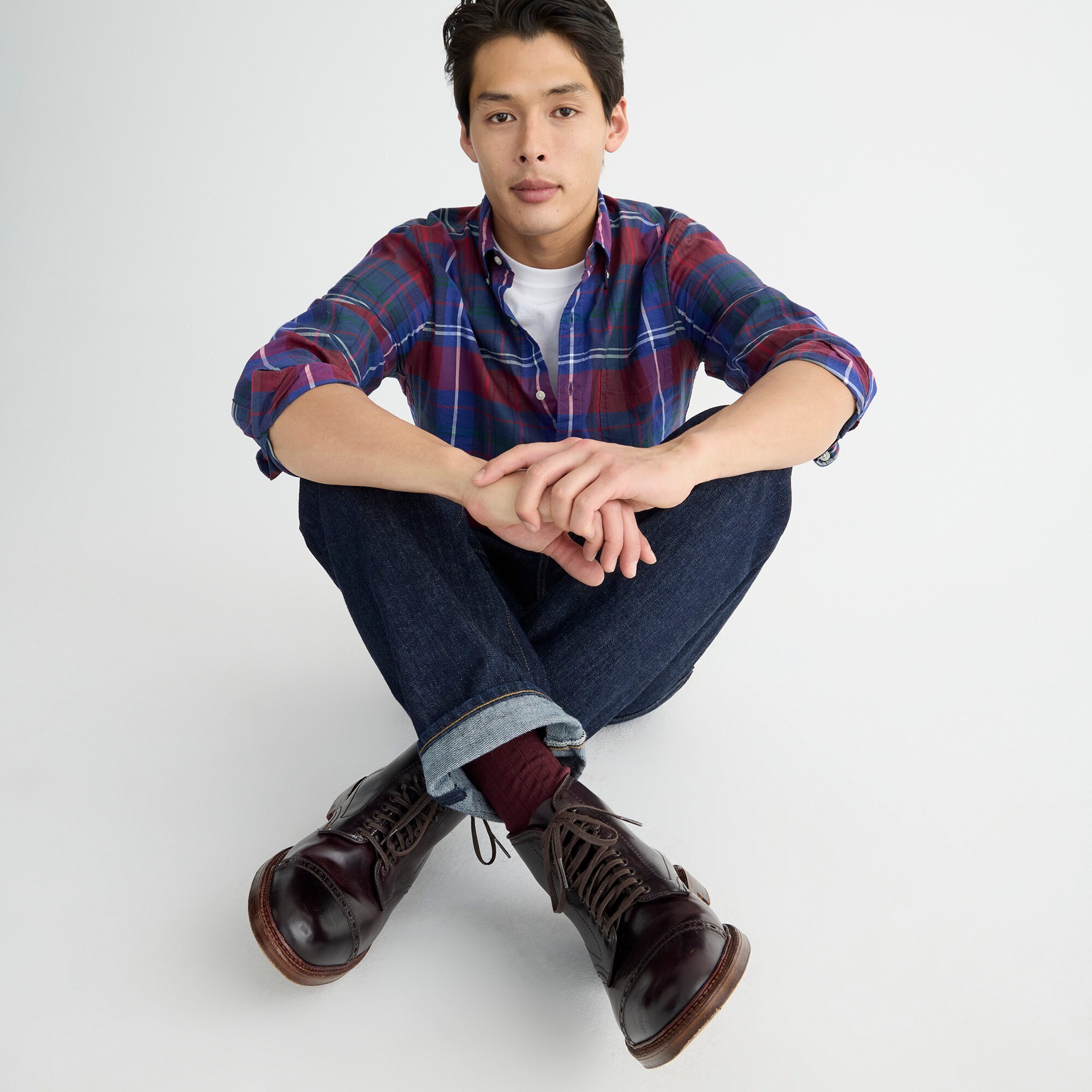 Alden J.CREW 別注ストレートチップコードバン Alden® For J.Crew Straight-tip Cordovan Boots For Men | J.Crew