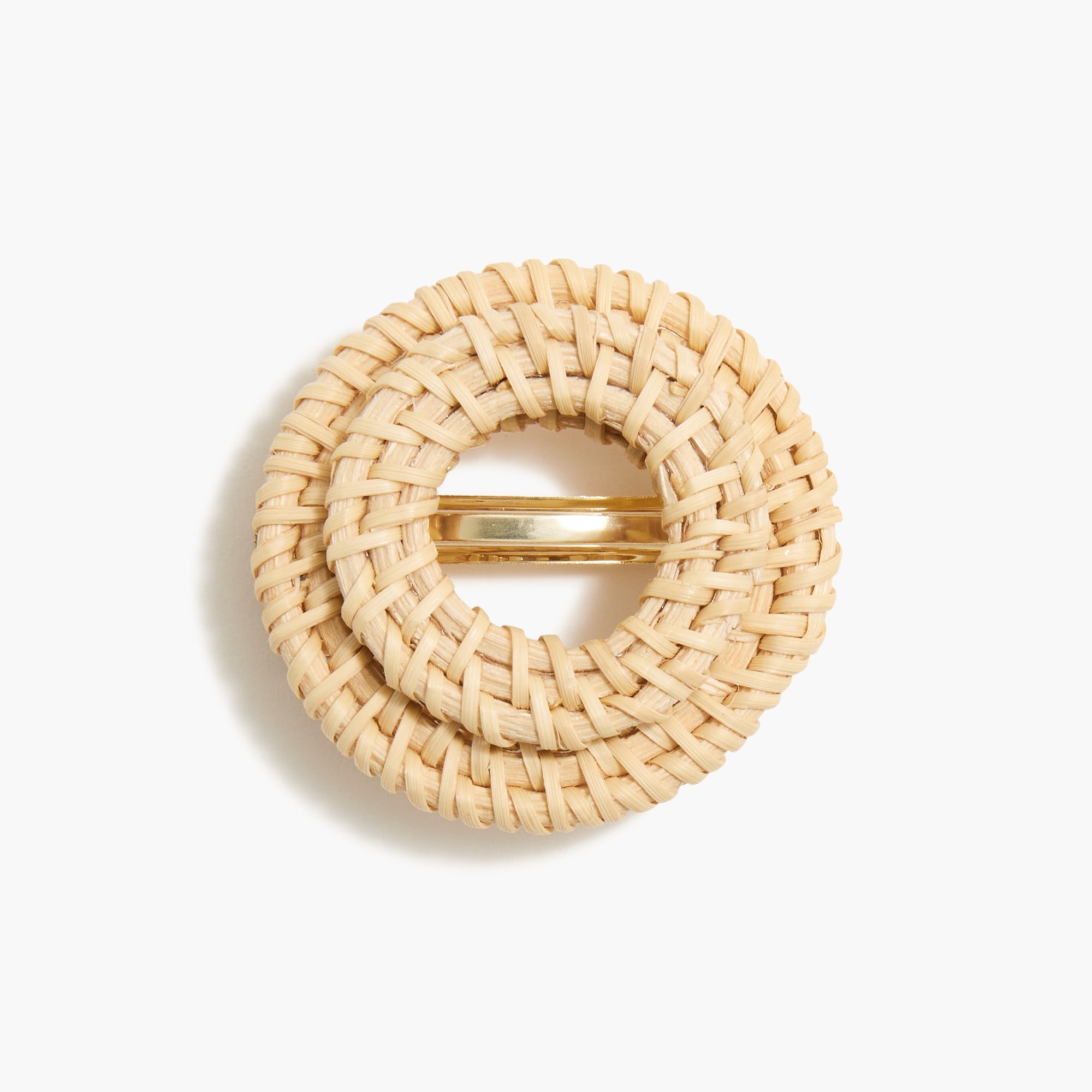 Circle rattan barrette hair clip