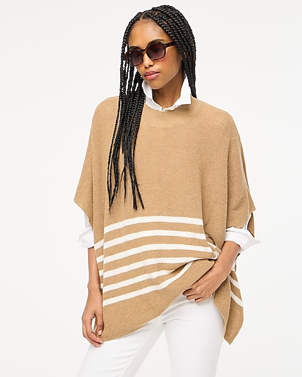 factory: striped poncho for women
