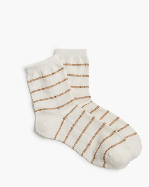womens Striped Lurex&reg; metallic threads boot socks