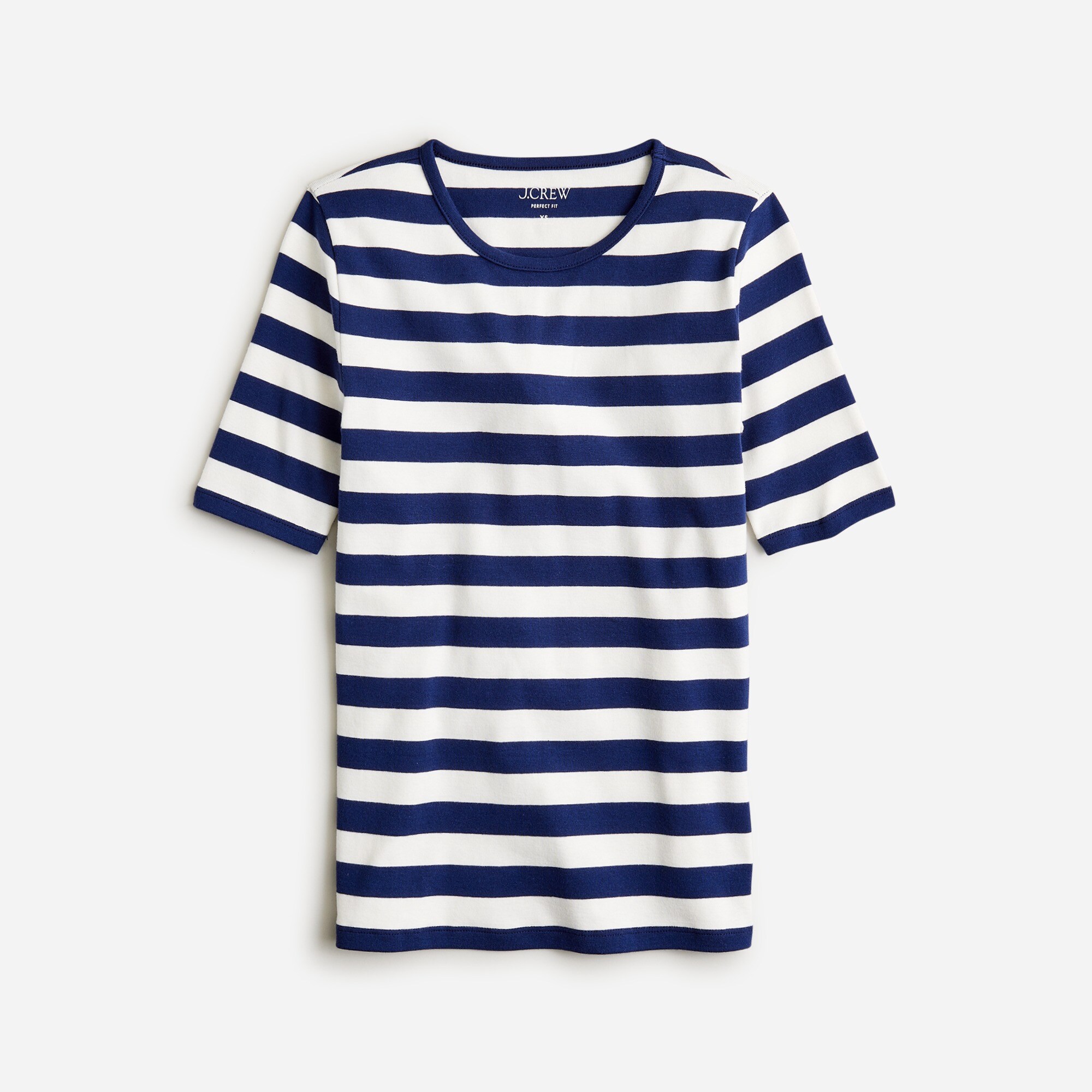 Perfect-fit Elbow-sleeve T-shirt In Stripe For Women