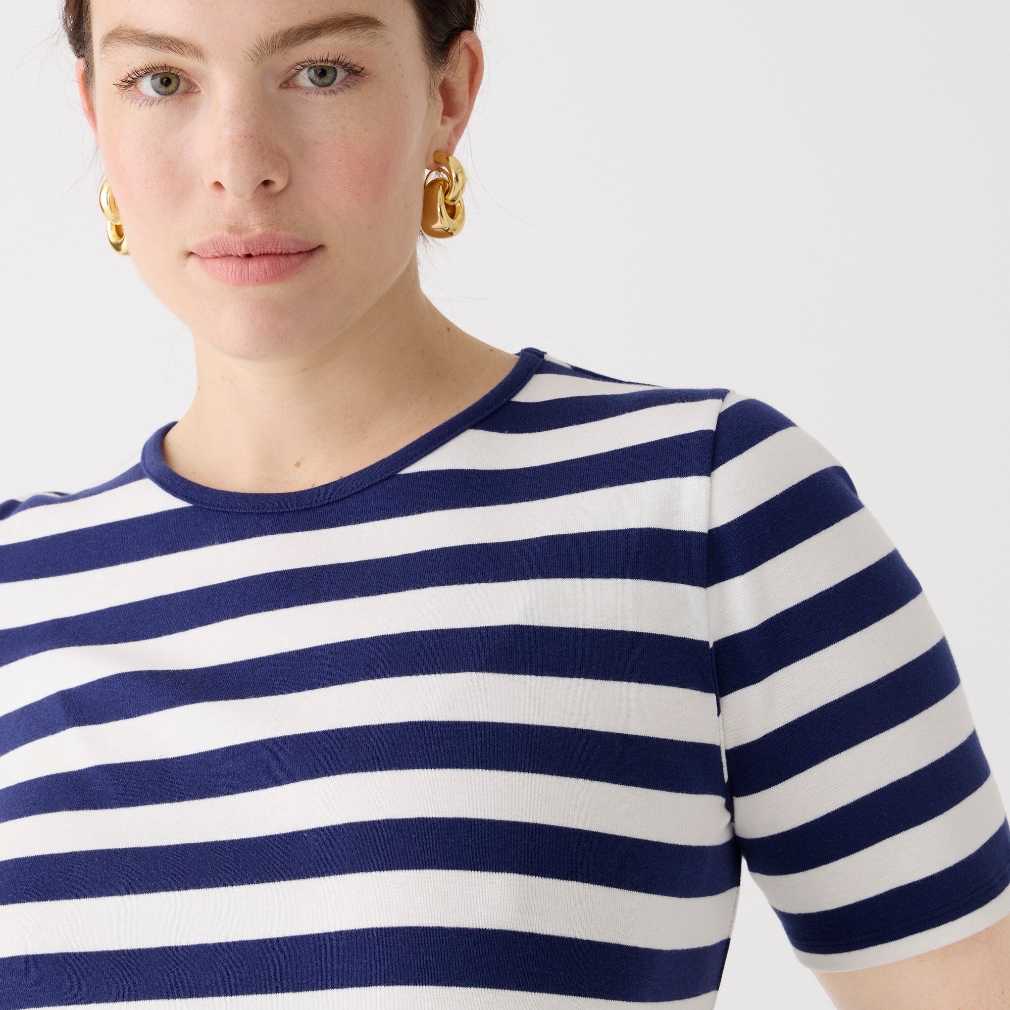 Perfect-fit elbow-sleeve T-shirt in stripe