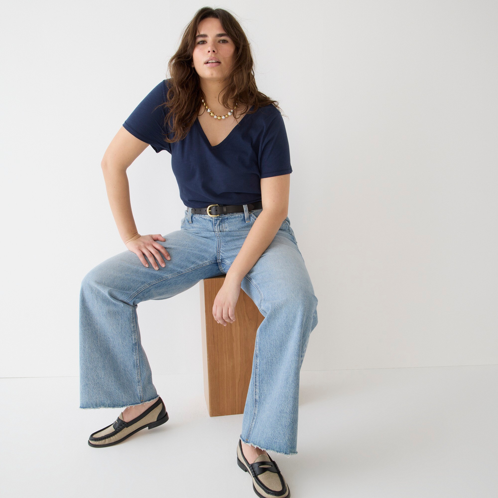 Vintage cotton V-neck T-shirt