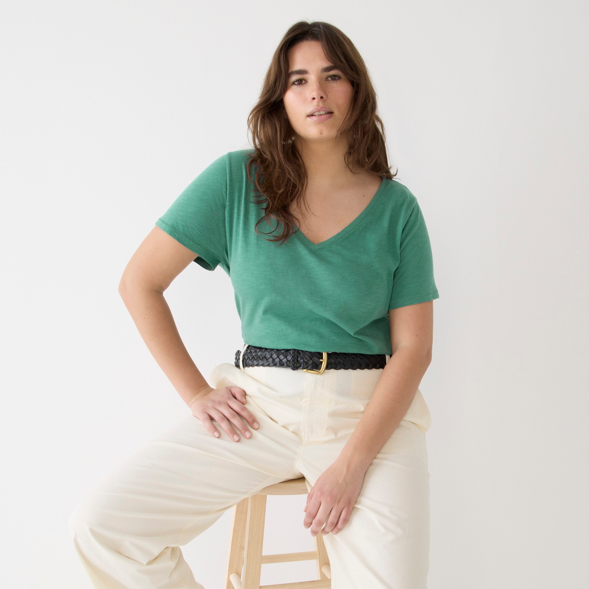Vintage cotton V-neck T-shirt