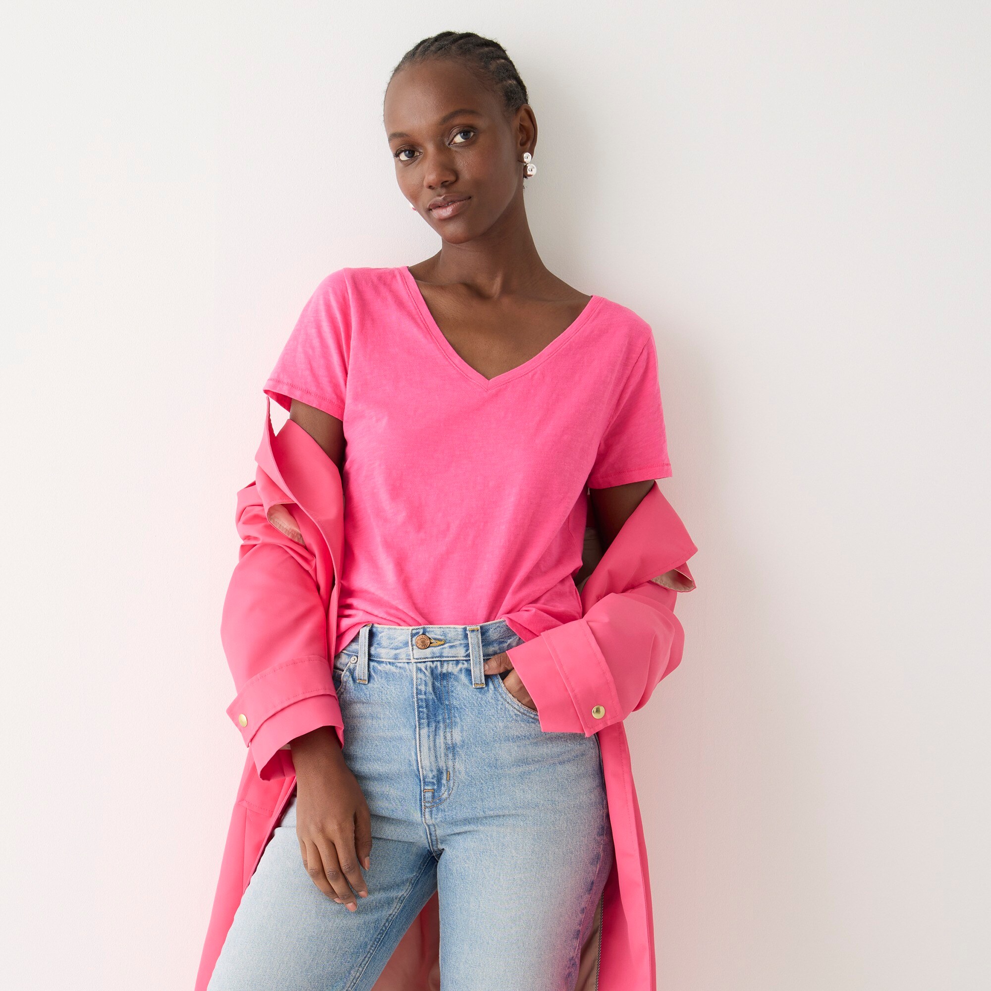 Vintage cotton V-neck T-shirt