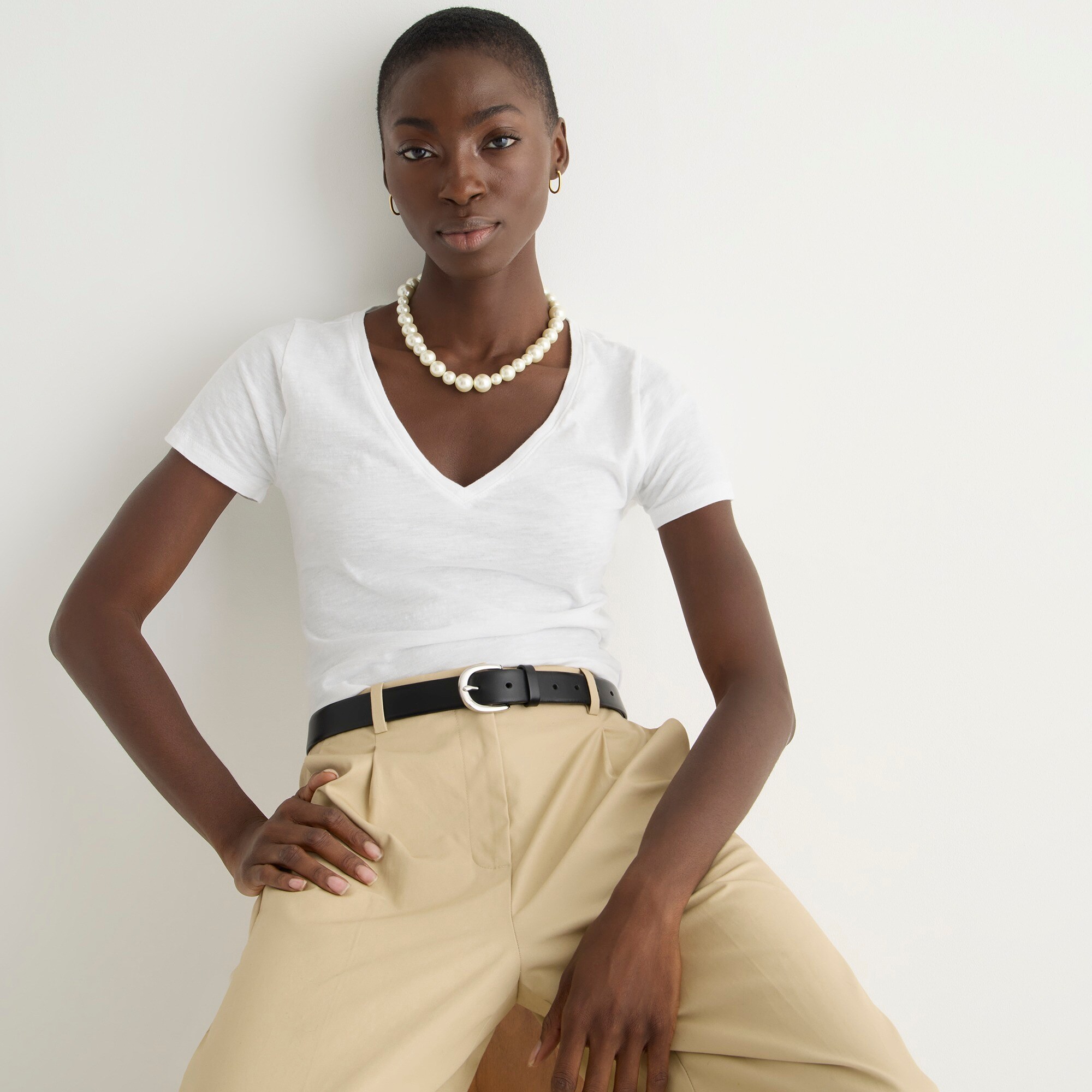 j.crew: vintage cotton v-neck t-shirt for women