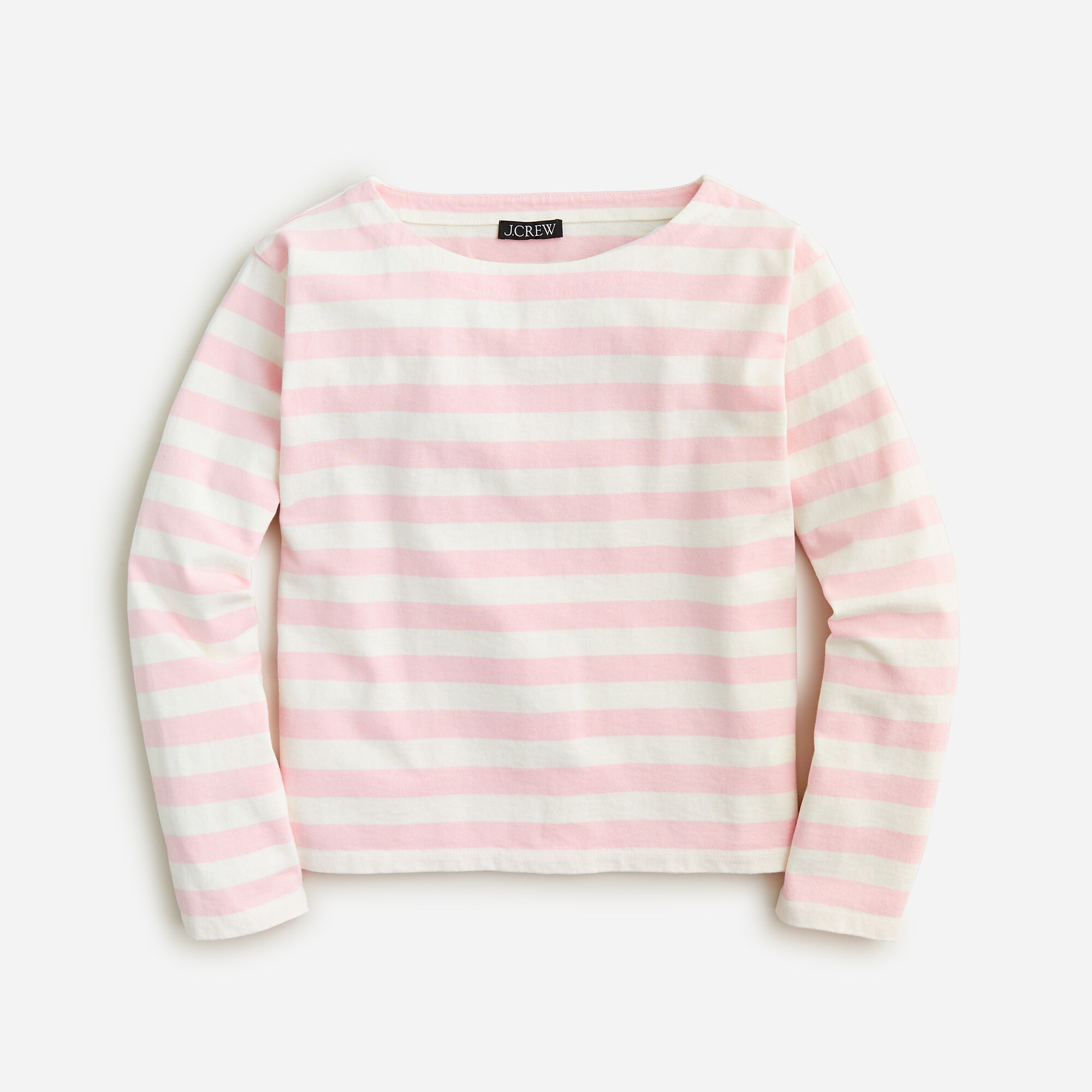  Relaxed long-sleeve boatneck T-shirt in stripe