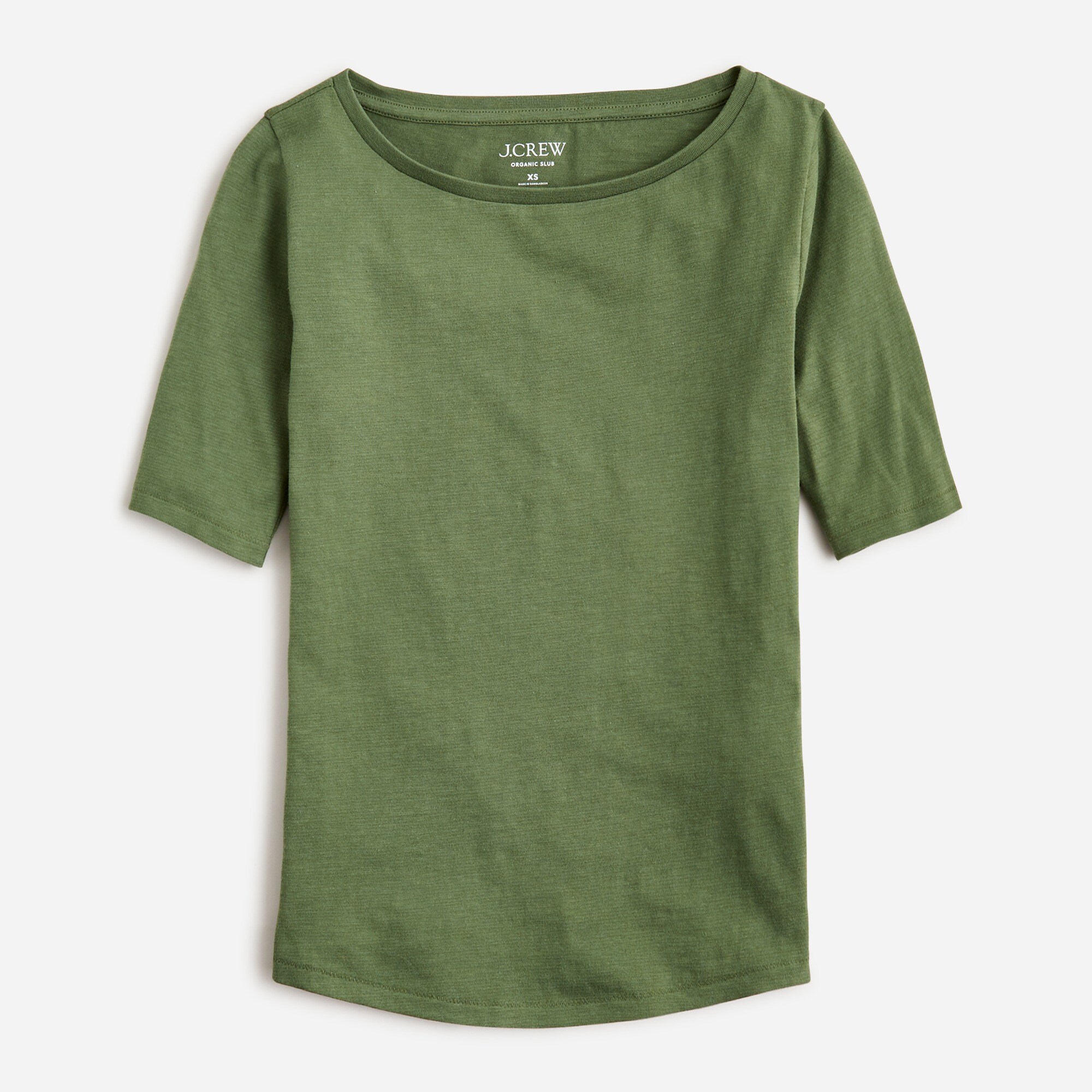 womens Organic slub cotton elbow-sleeve T-shirt