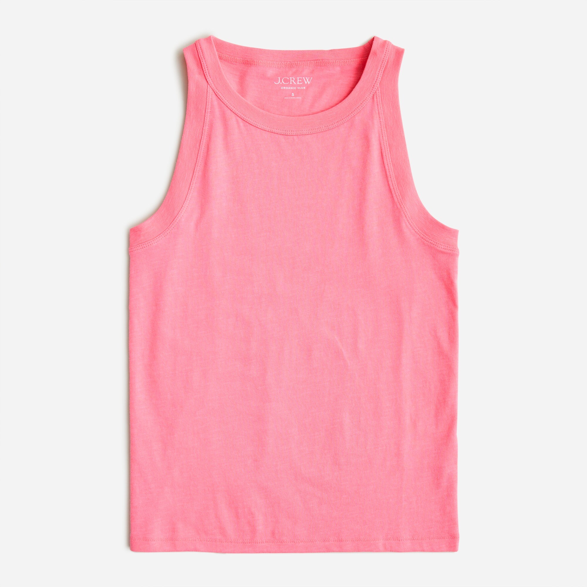  High-neck tank in organic slub cotton