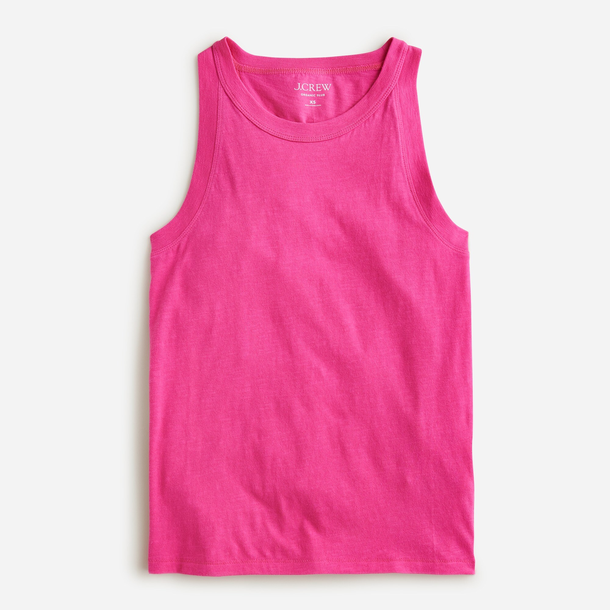  High-neck tank in organic slub cotton