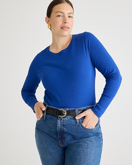 womens Long-sleeve T-shirt in vintage rib