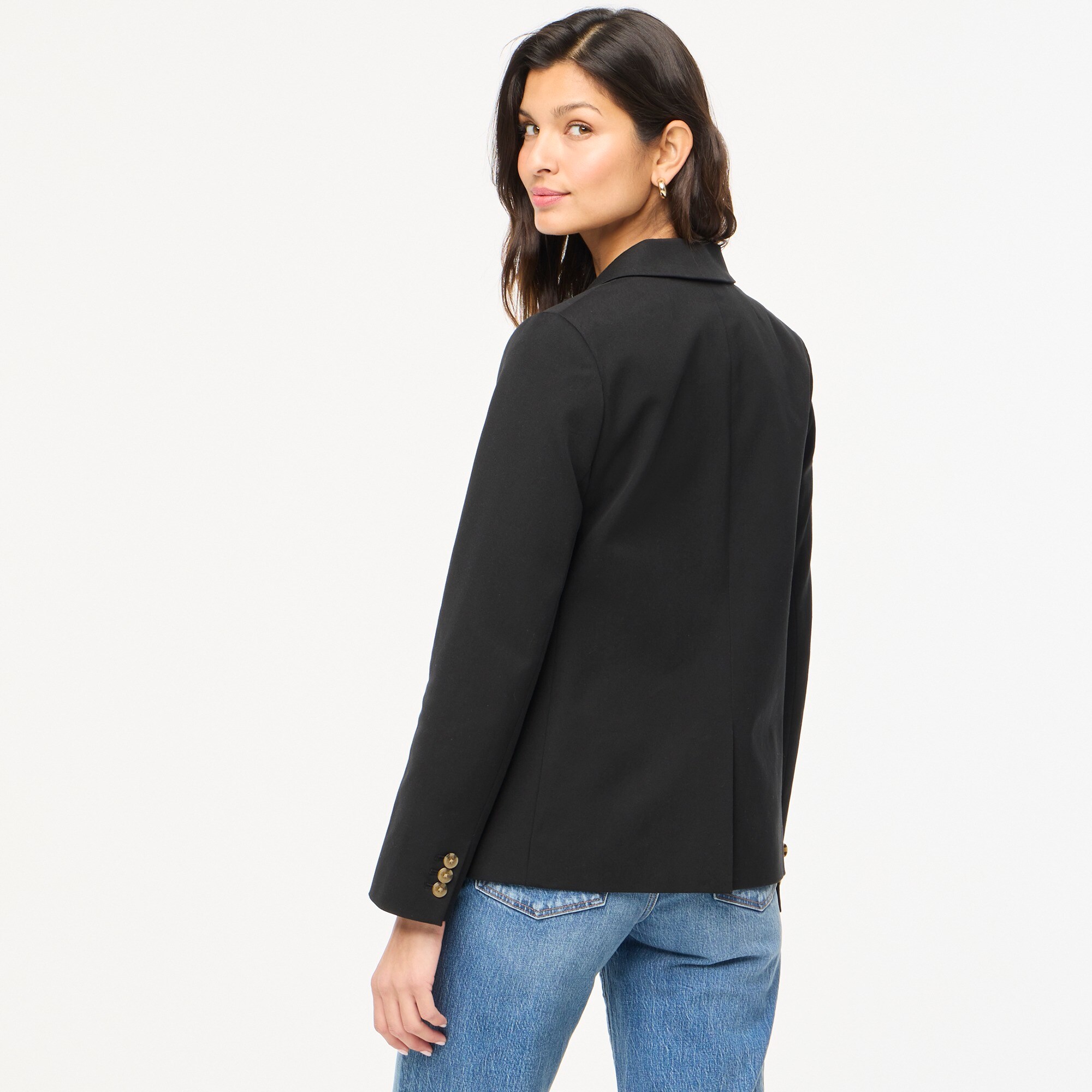 Cotton-blend two-button blazer