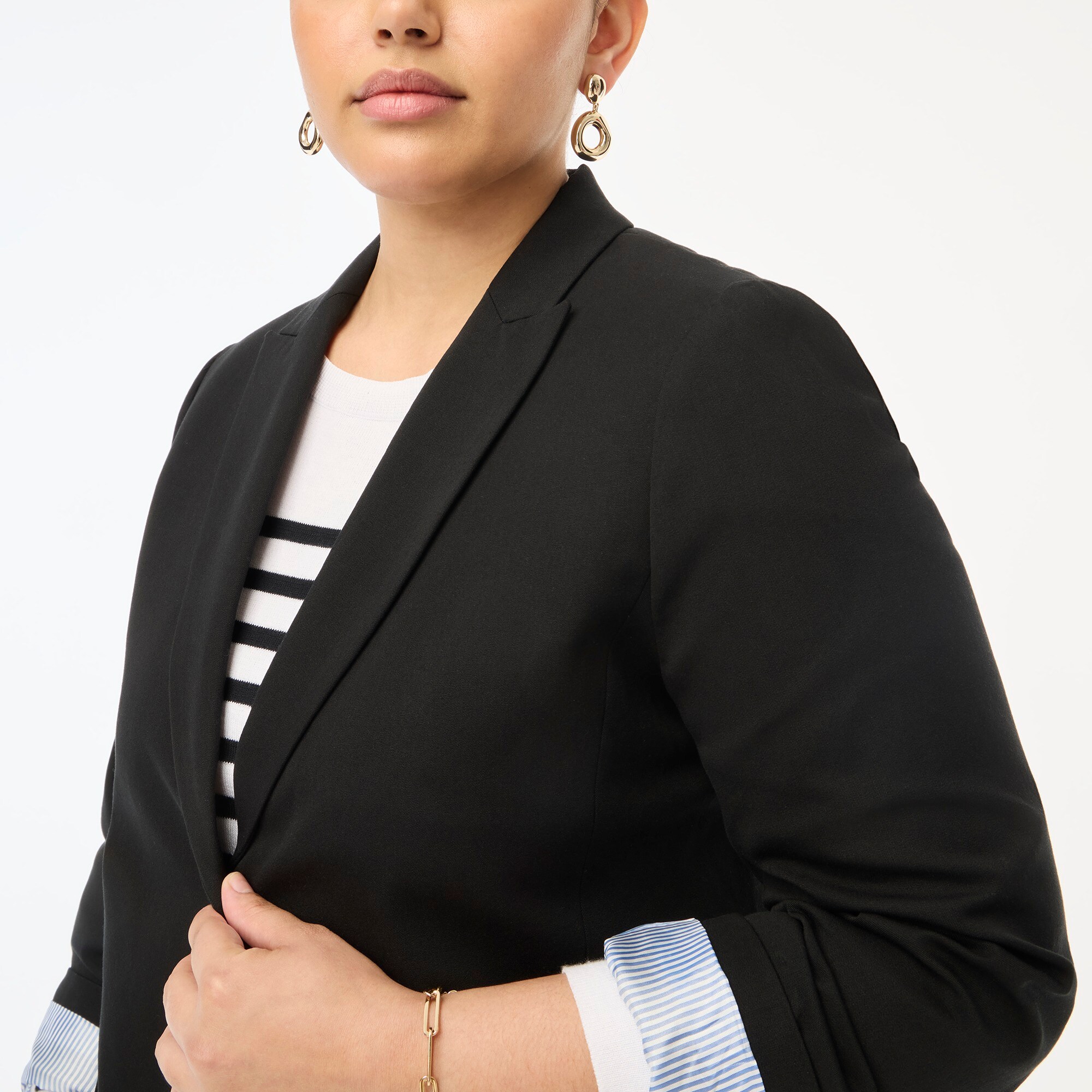 Cotton-blend two-button blazer