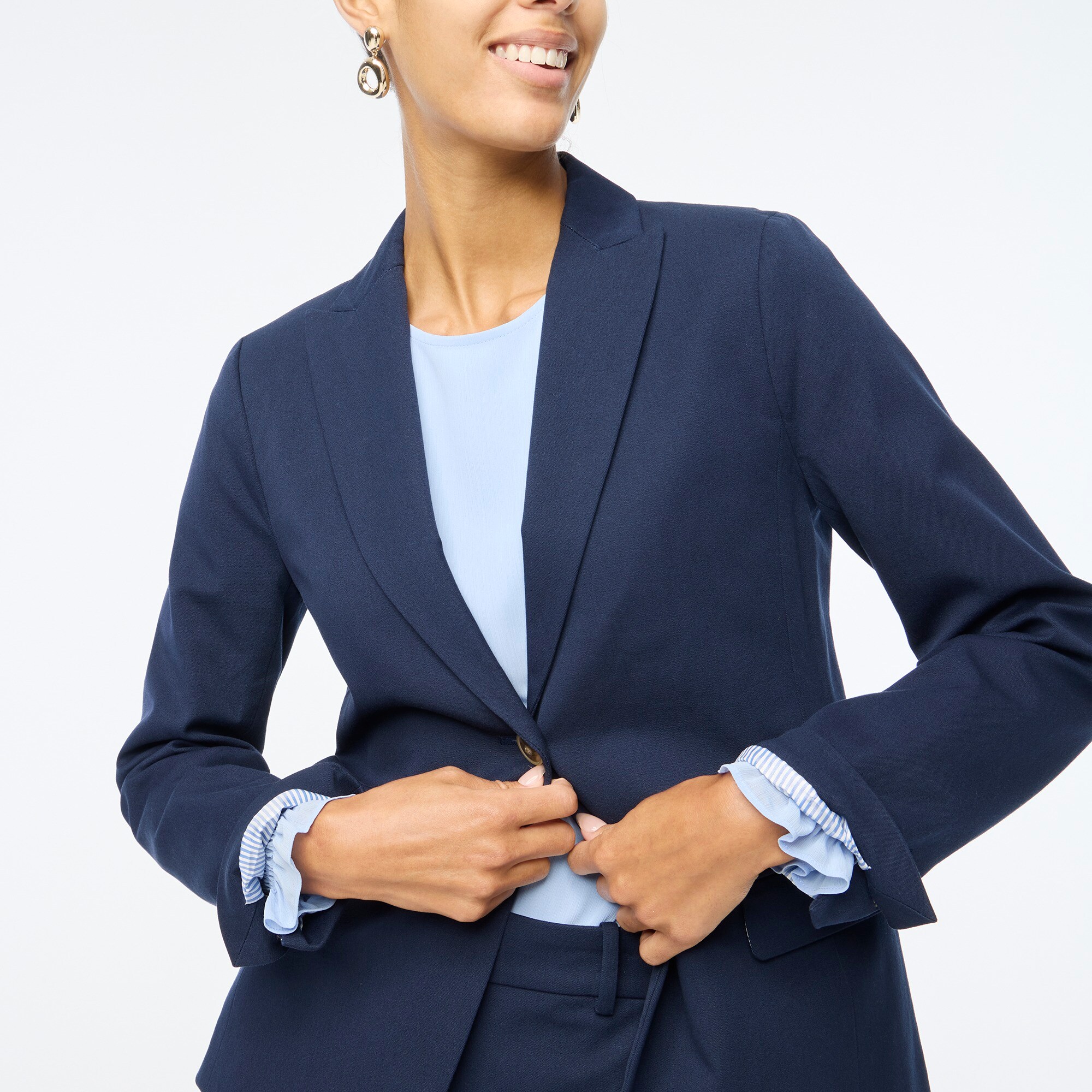 womens Cotton-blend two-button blazer