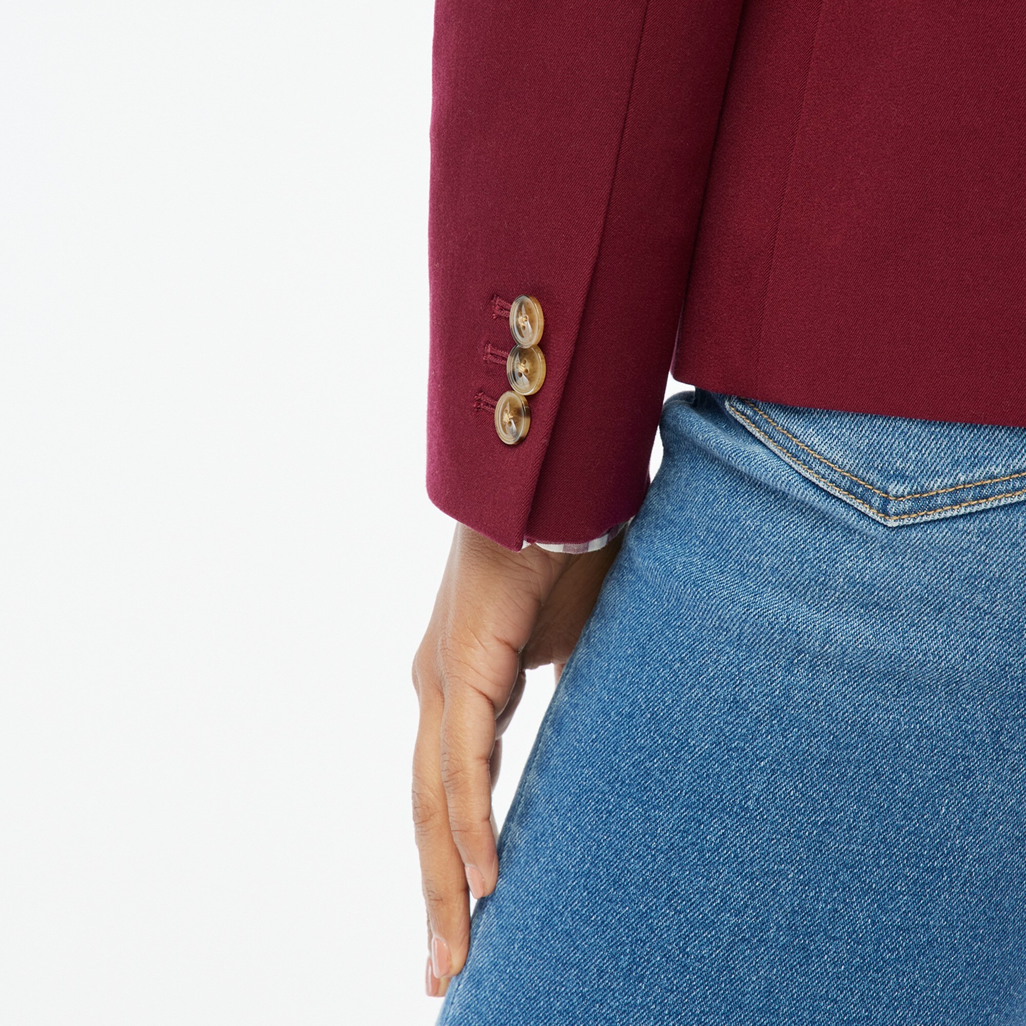 Cotton-blend two-button blazer