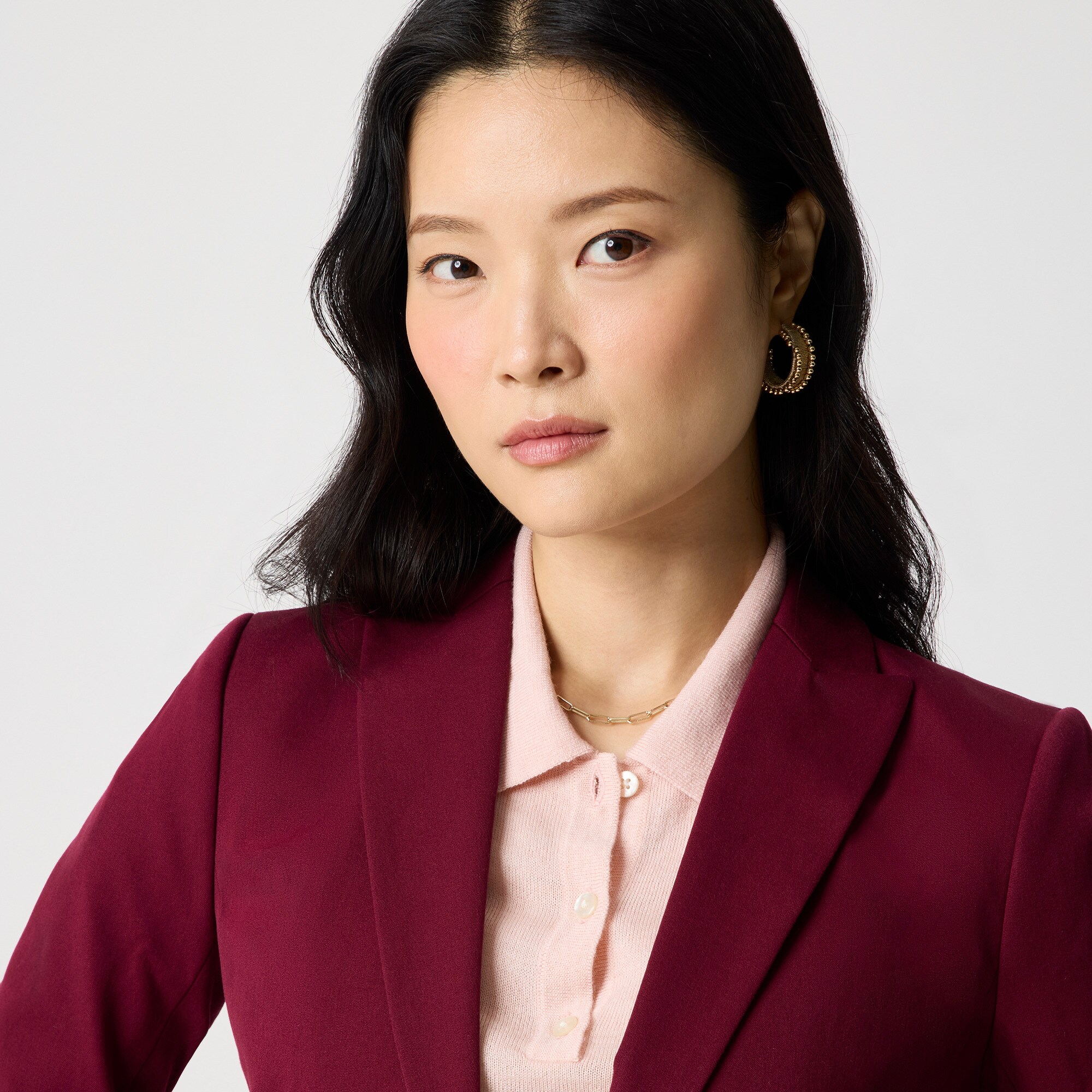 Cotton-blend two-button blazer