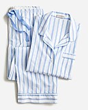 Long-sleeve cotton poplin pajama set in barbie stripe
