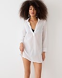 Cotton voile tunic cover-up with side ties