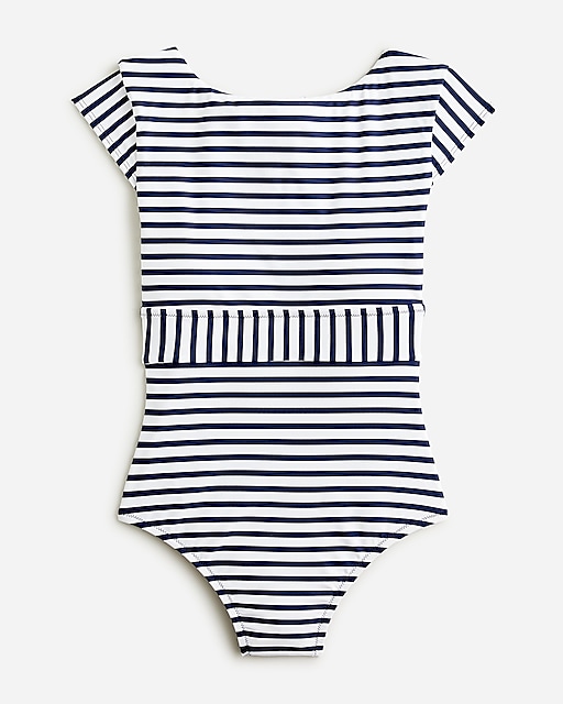  Cap-sleeve one-piece swimsuit in classic stripe