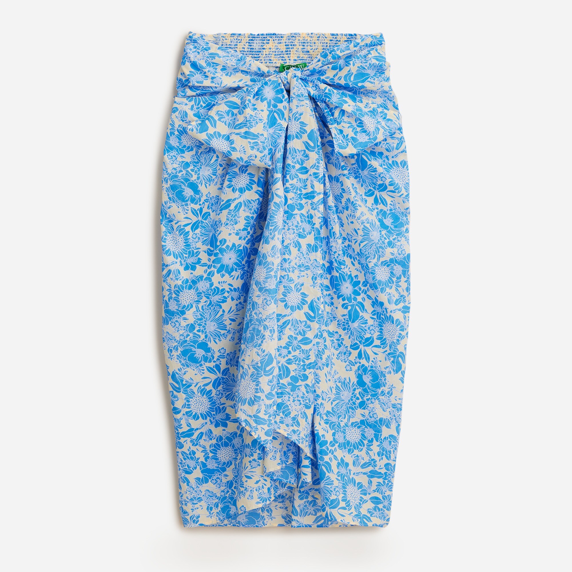  Draped sarong in blue floral