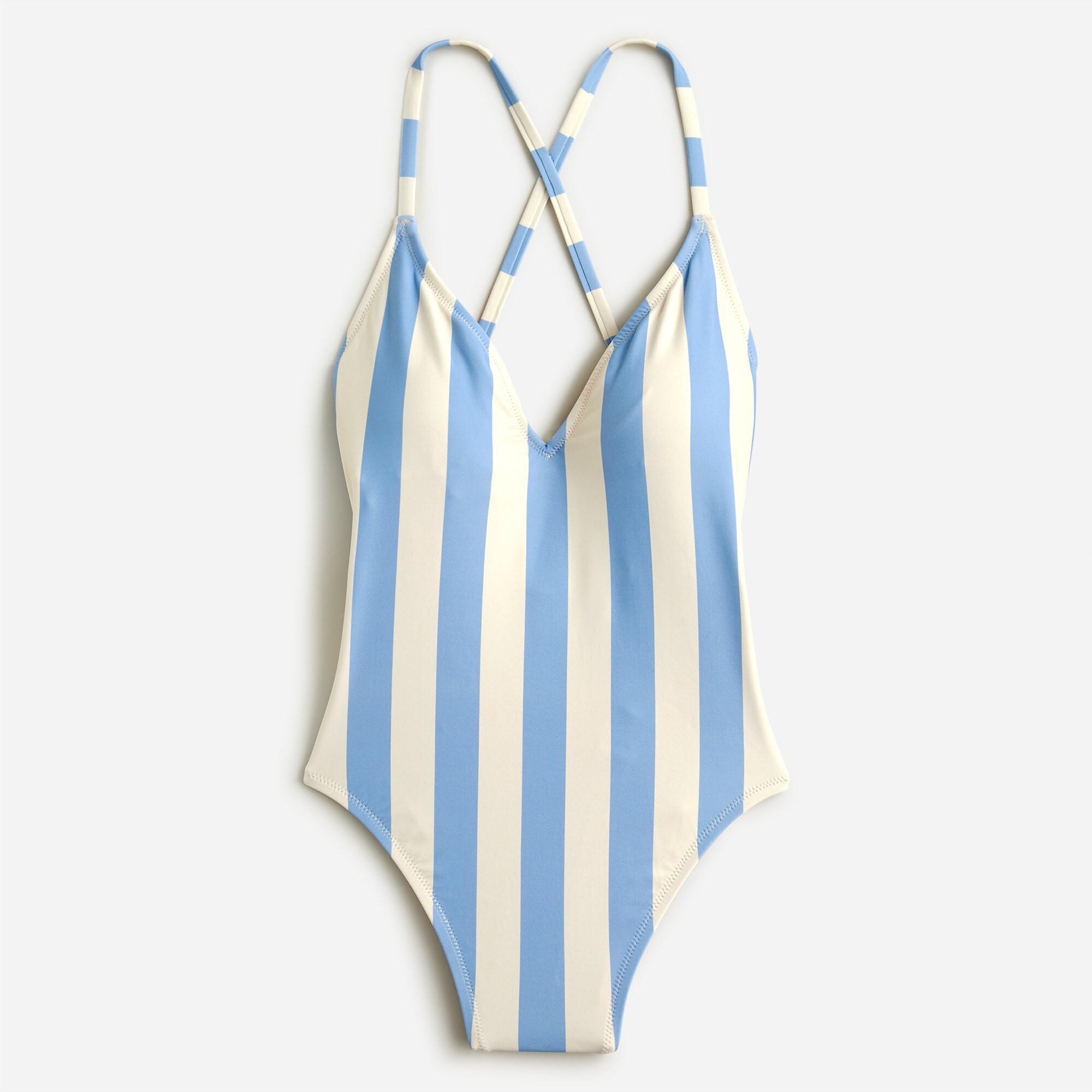 Cross-back one-piece swimsuit in Fairfax stripe