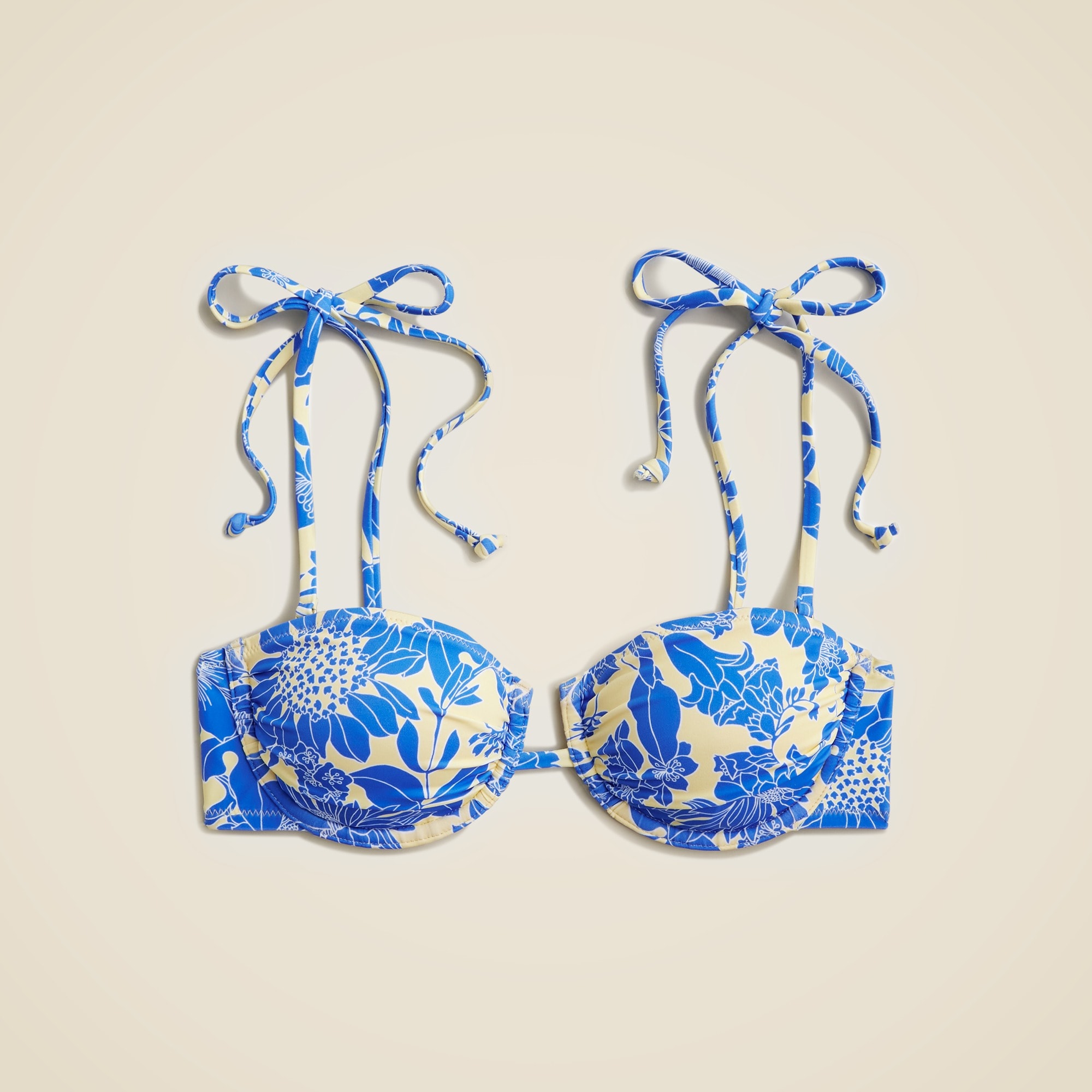 ブルーツリー Underwire Bikini Top With Ties In Blue Floral For Women | J.Crew