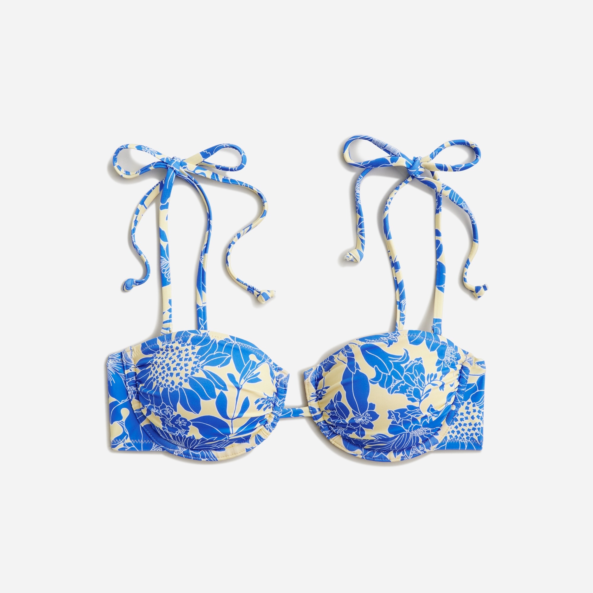  Underwire bikini top with ties in blue floral
