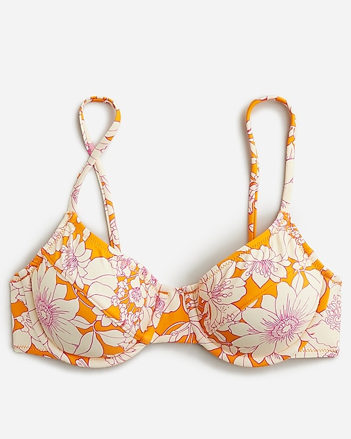  1993 underwire bikini top in orange floral