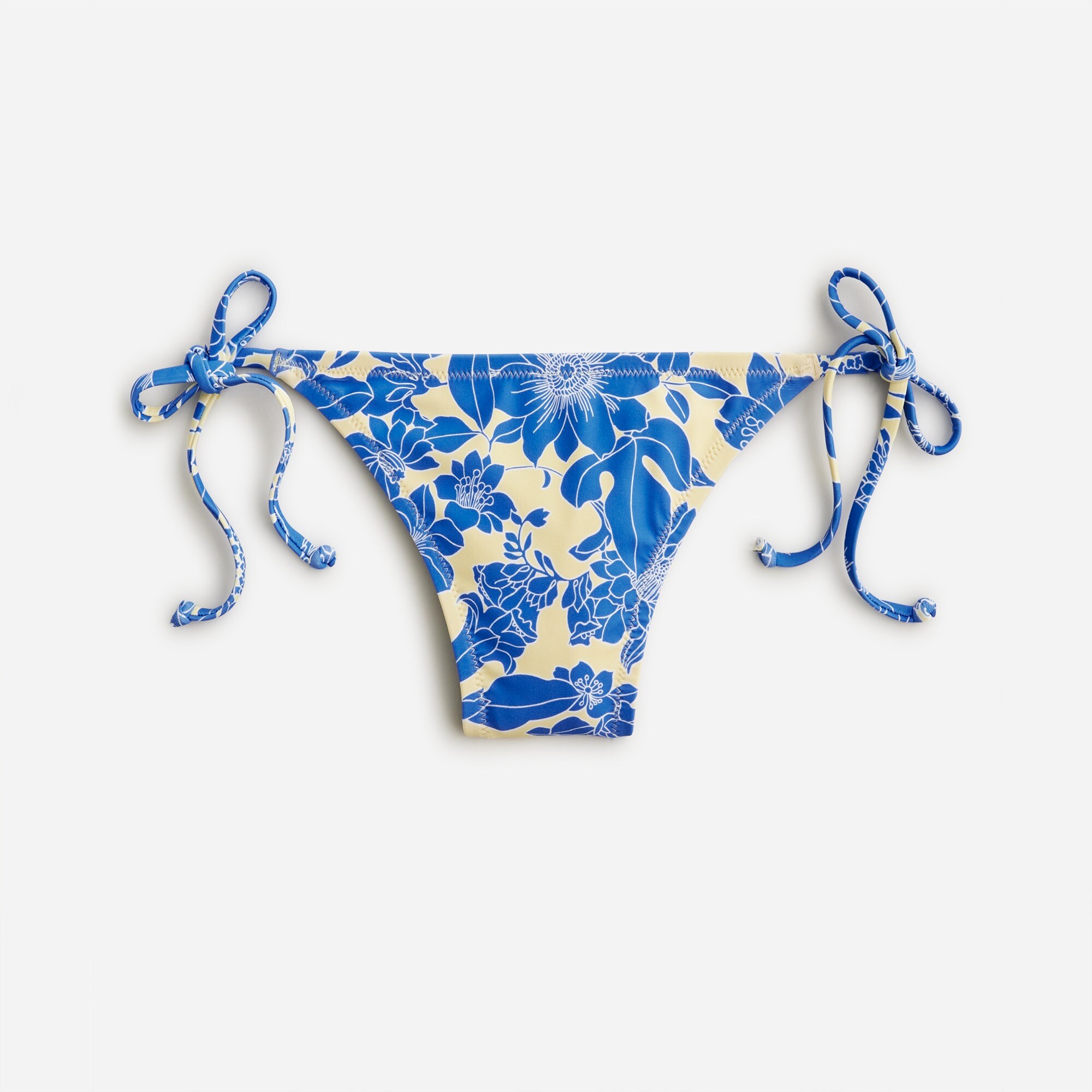  String hipster full-coverage bikini bottom in blue floral