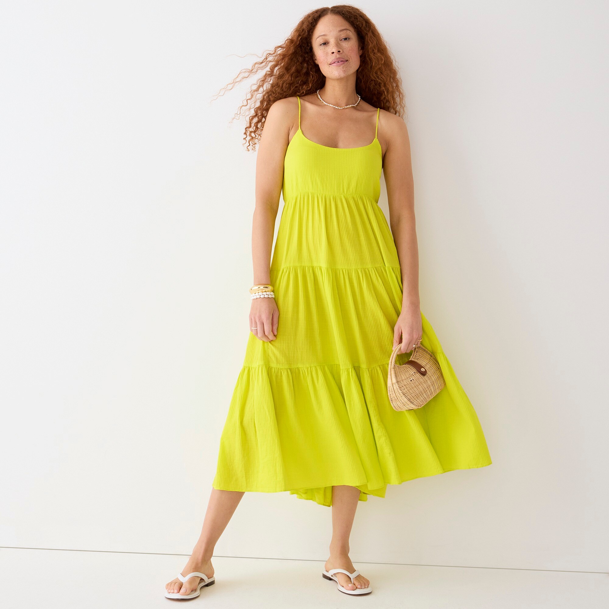 J.Crew Bowback Tiered Maxi Dress In Soft Gauze For Women
