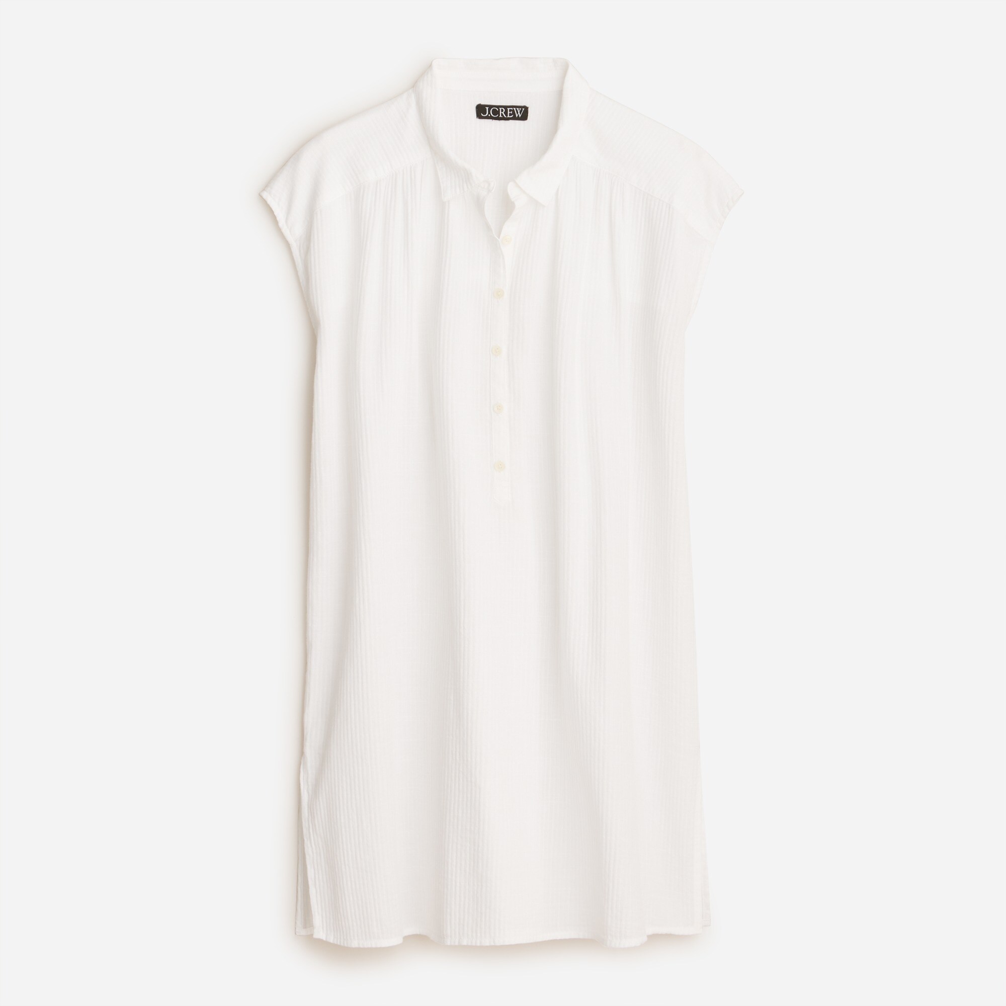 Cap-sleeve tunic cover-up in soft gauze