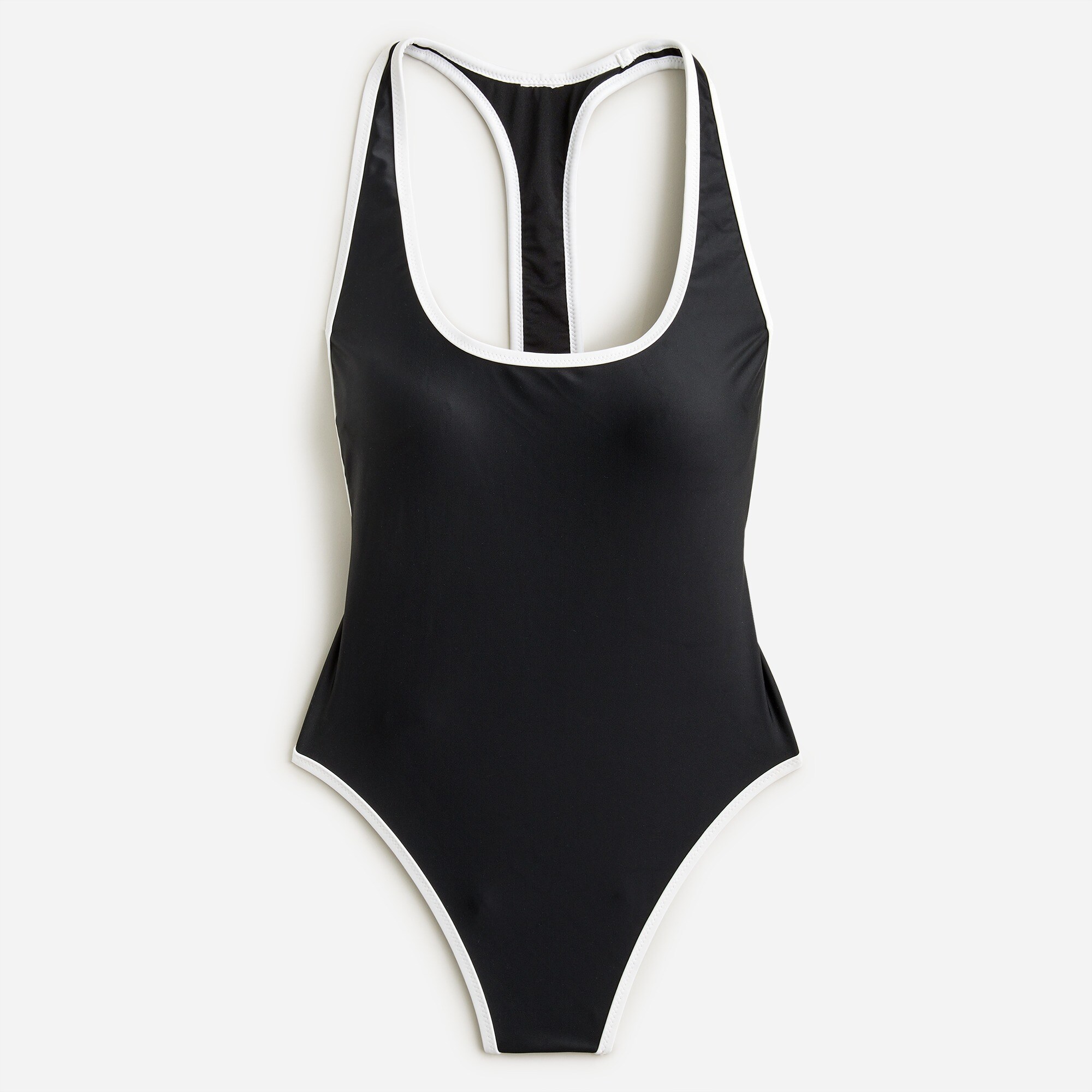  Tipped racerback one-piece swimsuit