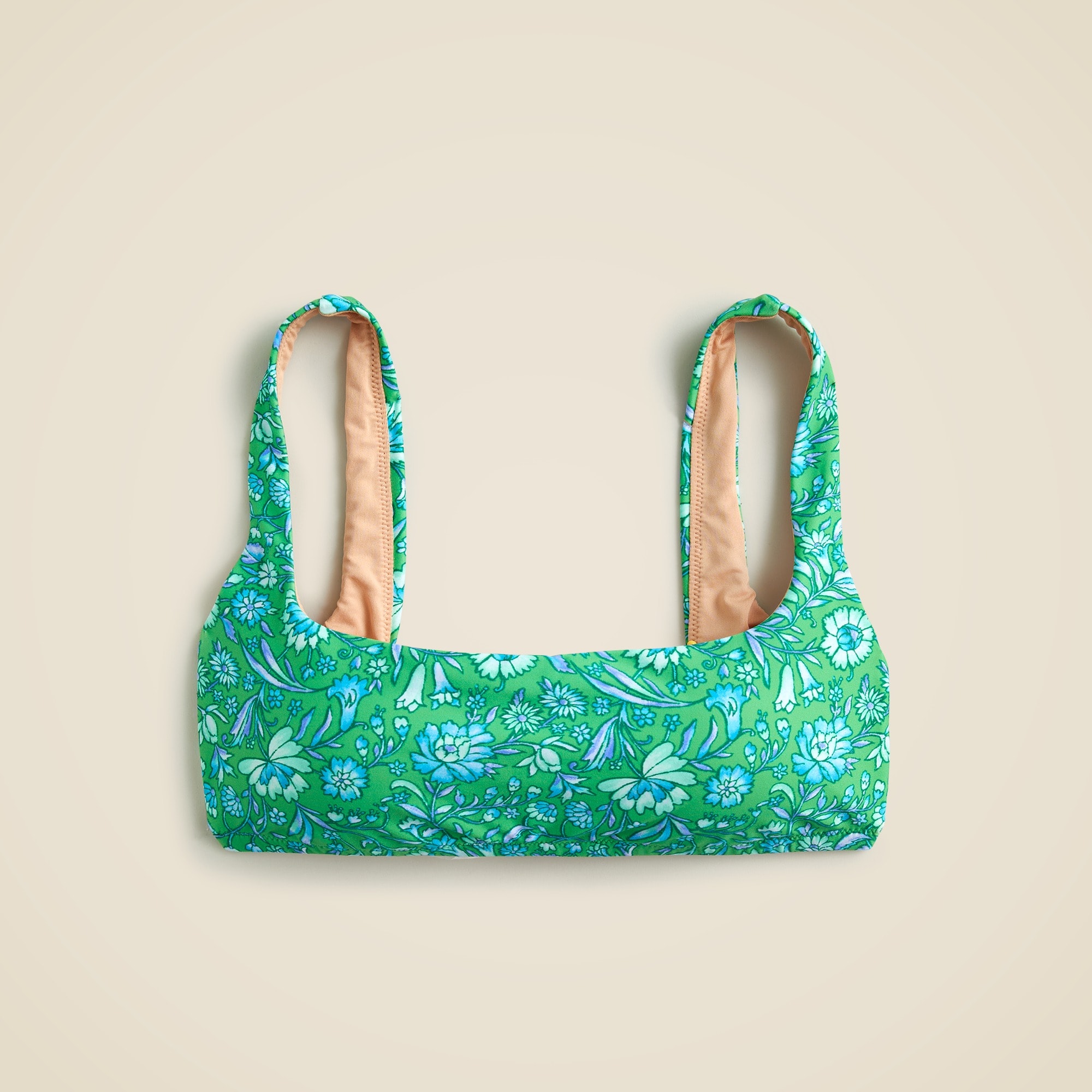 J.Crew: Squareneck Bikini Top In Marigold Blooms For Women