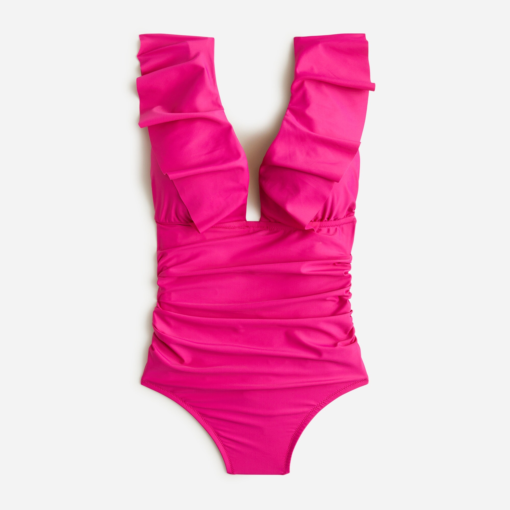 womens Long-torso ruched ruffle one-piece swimsuit