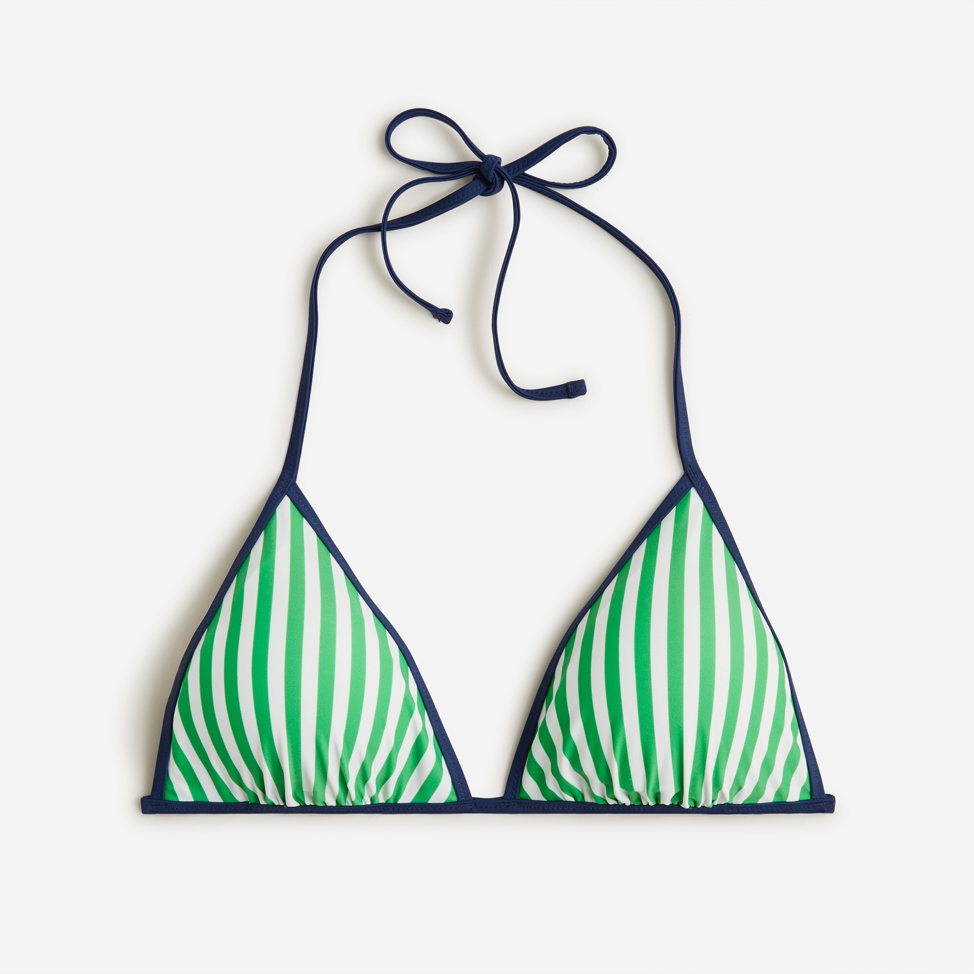 String bikini top in reversible floral stripe