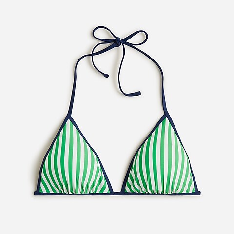 womens String bikini top in reversible floral stripe