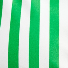 Squareneck bikini top in reversible floral stripe KELLY GREEN