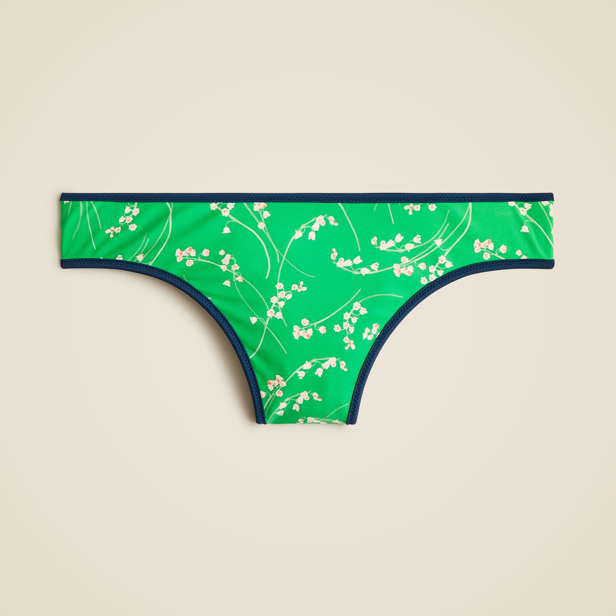 Classic full-coverage bikini bottom in reversible floral stripe