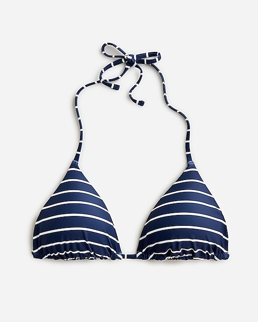  String bikini top in reversible navy stripe